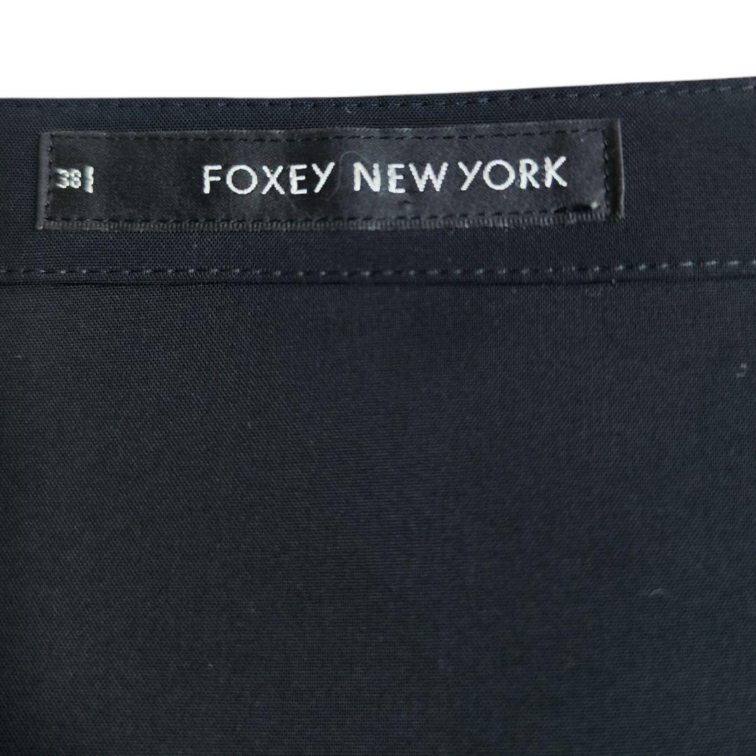 【未使用級】フォクシーニューヨーク Aラインワンピース 黒 ジップアップ M
