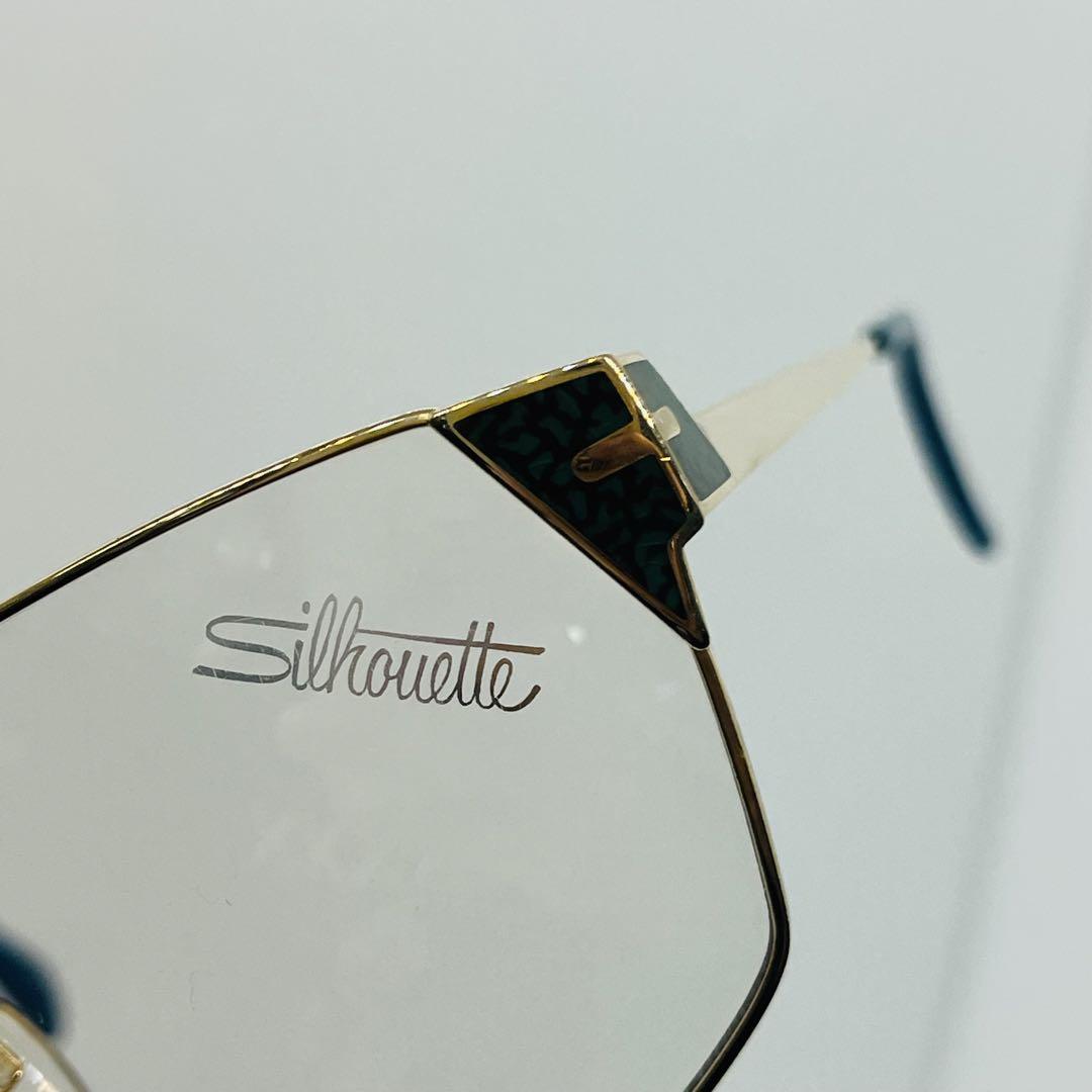 ヴィンテージ Silhouette 眼鏡フレーム 金青 七宝 オーストリア製