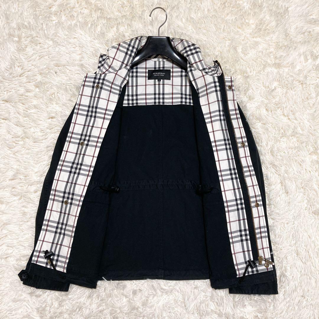 希少 バーバリー ブラックレーベル ミリタリージャケット ノバチェック 希少 バーバリーブラックレーベル ミリタリー ジップジャケット