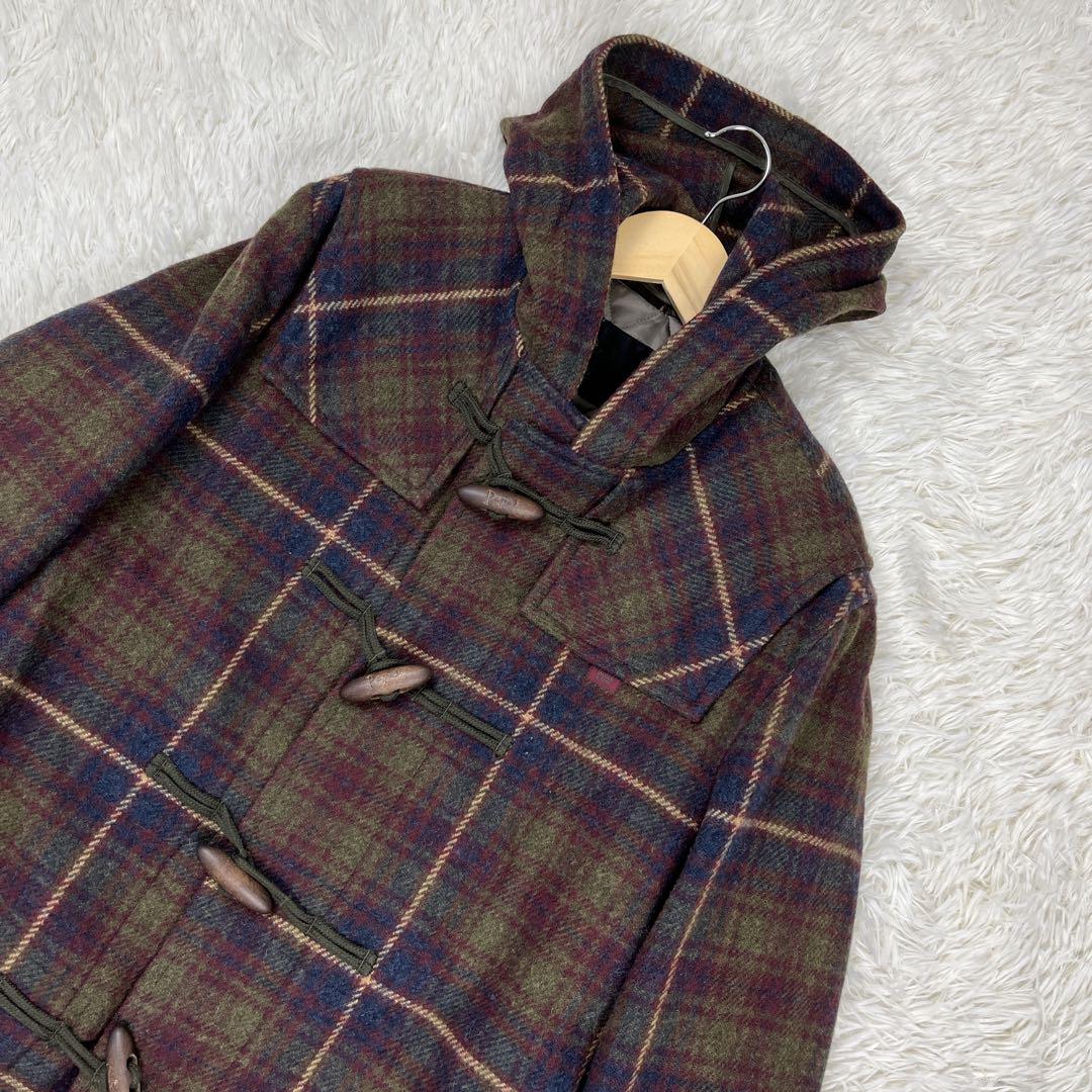 極美品　パパス　ダッフルコート　コラボ　チェック　ライナー付き　2way　メンズ