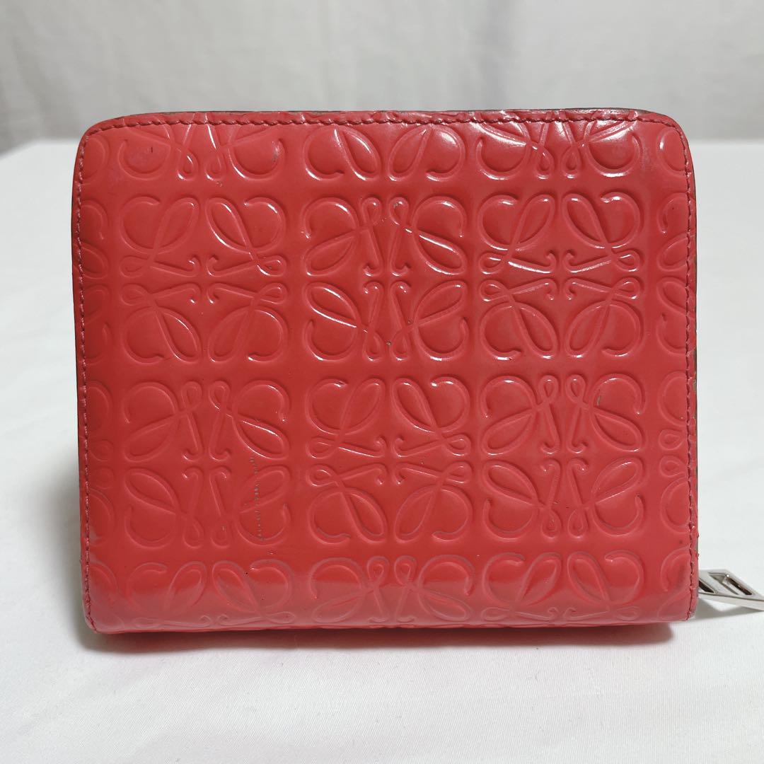 ✨美品✨ロエベ 三つ折り財布 リピートアナグラム ピンク