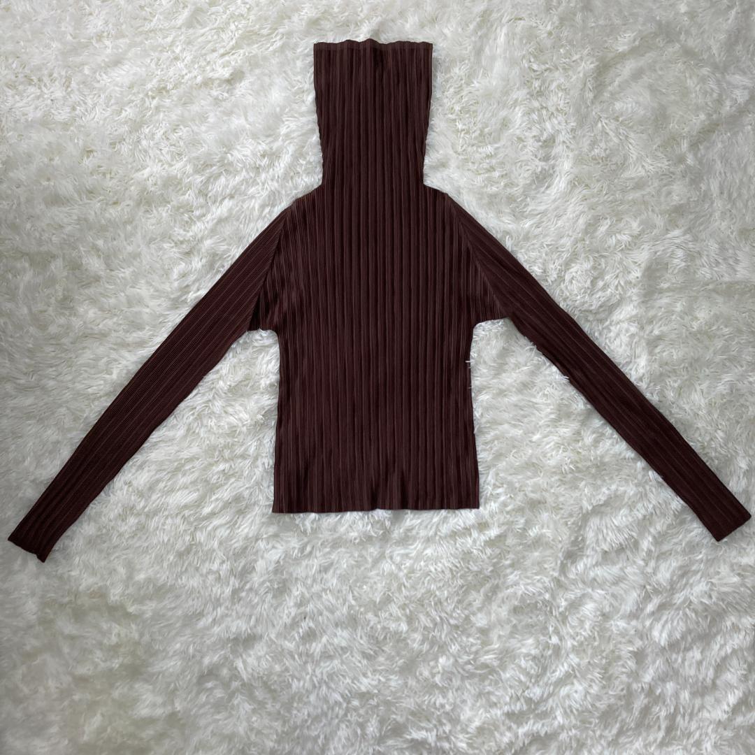 ISSEIMIYAKE　プリーツプリーズ　ハイネック　長袖カットソー　サイズ３