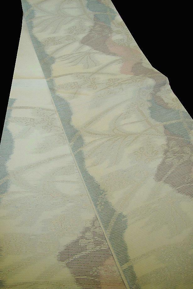美品 夏帯 訪問着 無地用 西陣織 紗 袋帯（正絹）仕立上り＜F802