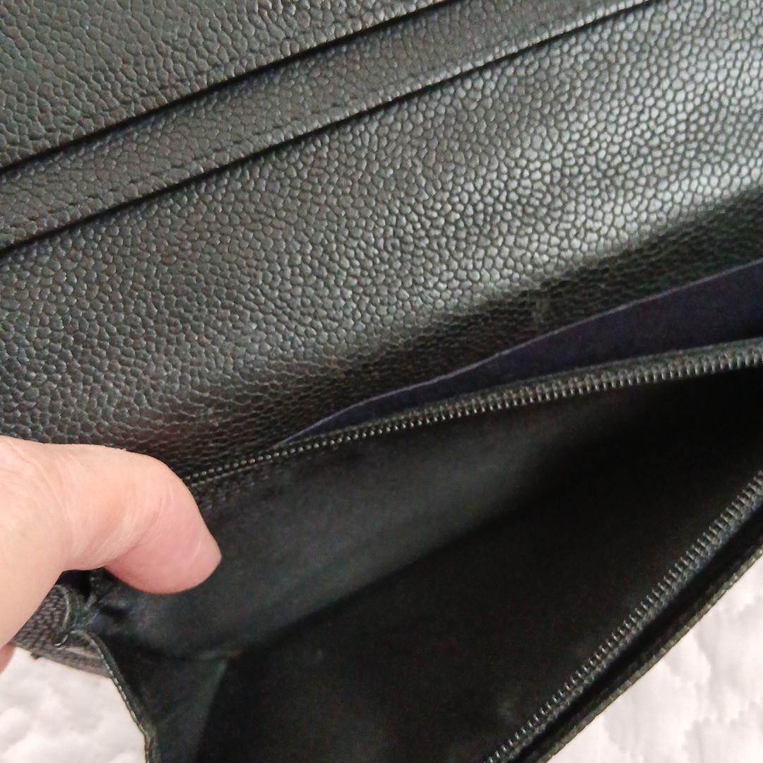 CHANEL ブラック 長財布 ビコローレ