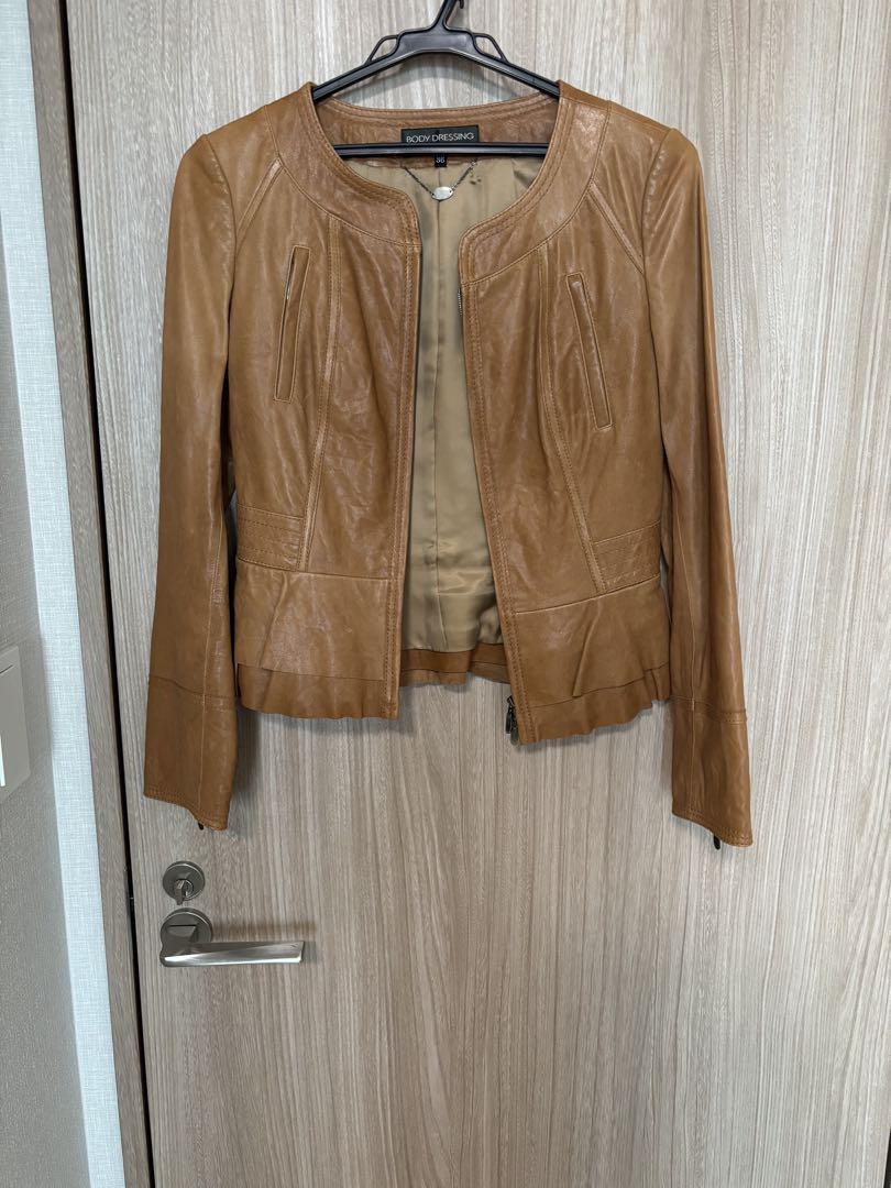 新品　ボディドレッシングデラックス　ブラウン レザージャケット サイズ36
