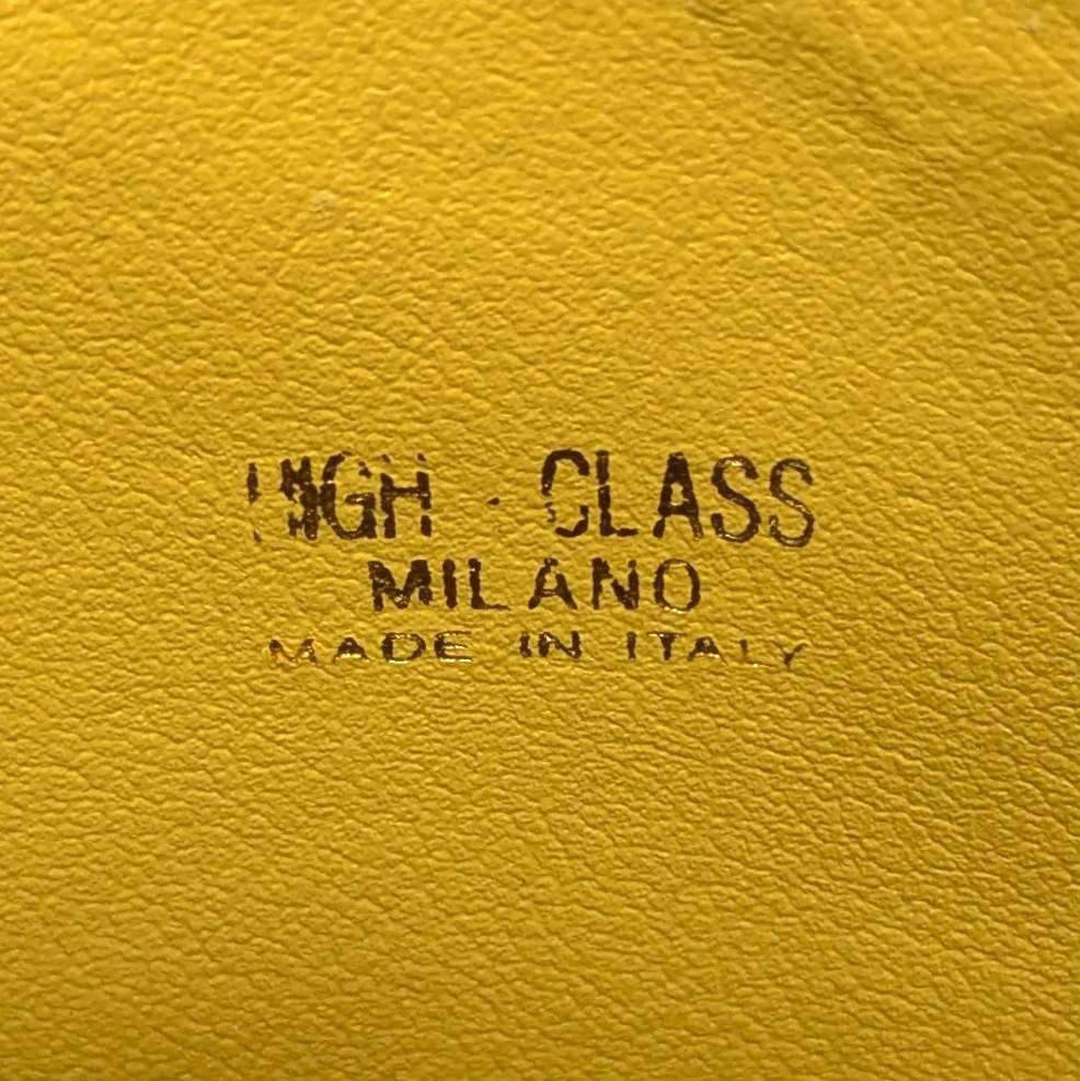HIGH CLASS ハイクラス ハンドバッグ レザー 本革 南京錠 イエロー