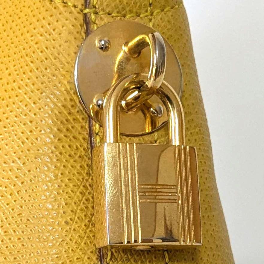 HIGH CLASS ハイクラス ハンドバッグ レザー 本革 南京錠 イエロー