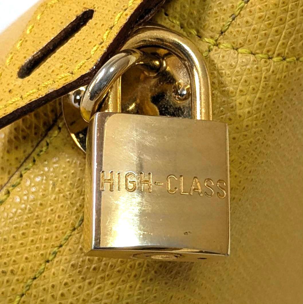 HIGH CLASS ハイクラス ハンドバッグ レザー 本革 南京錠 イエロー