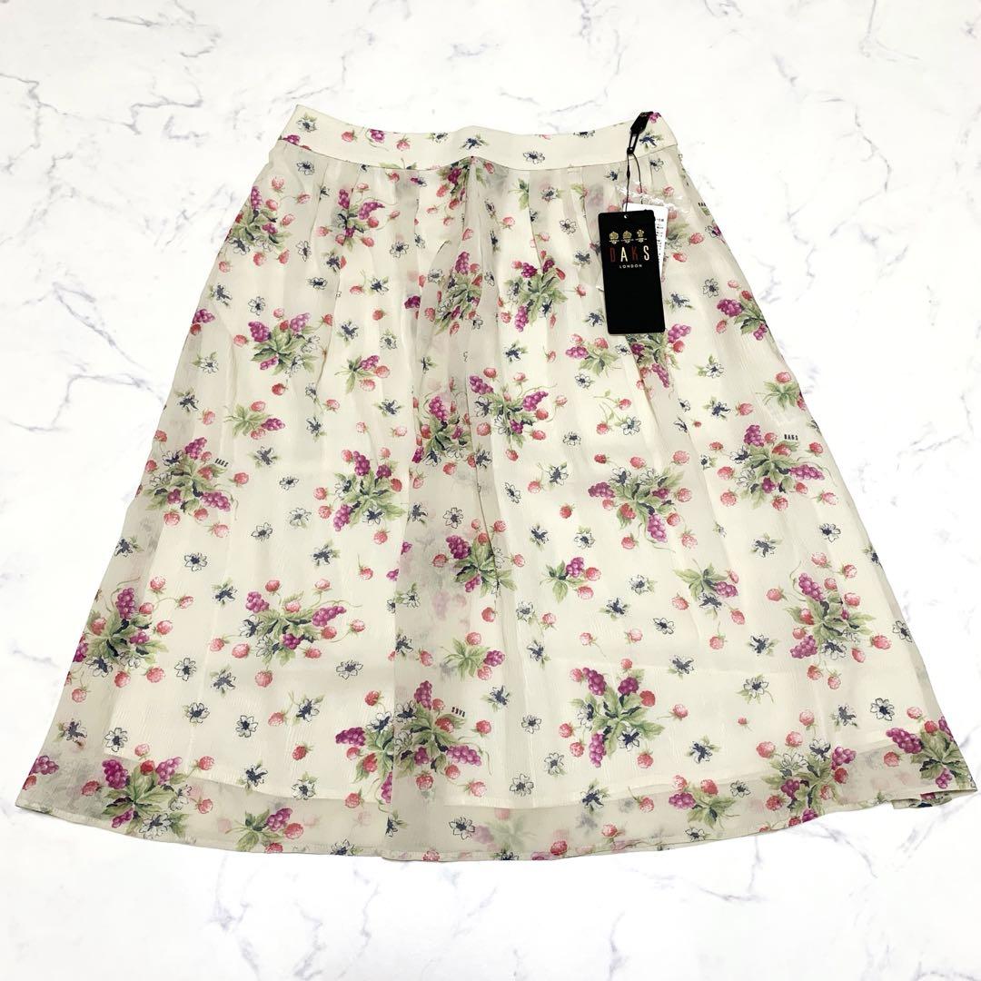 【美品】DAKS　ダックス　花柄　シフォン地　プリーツスカート　サイズ40
