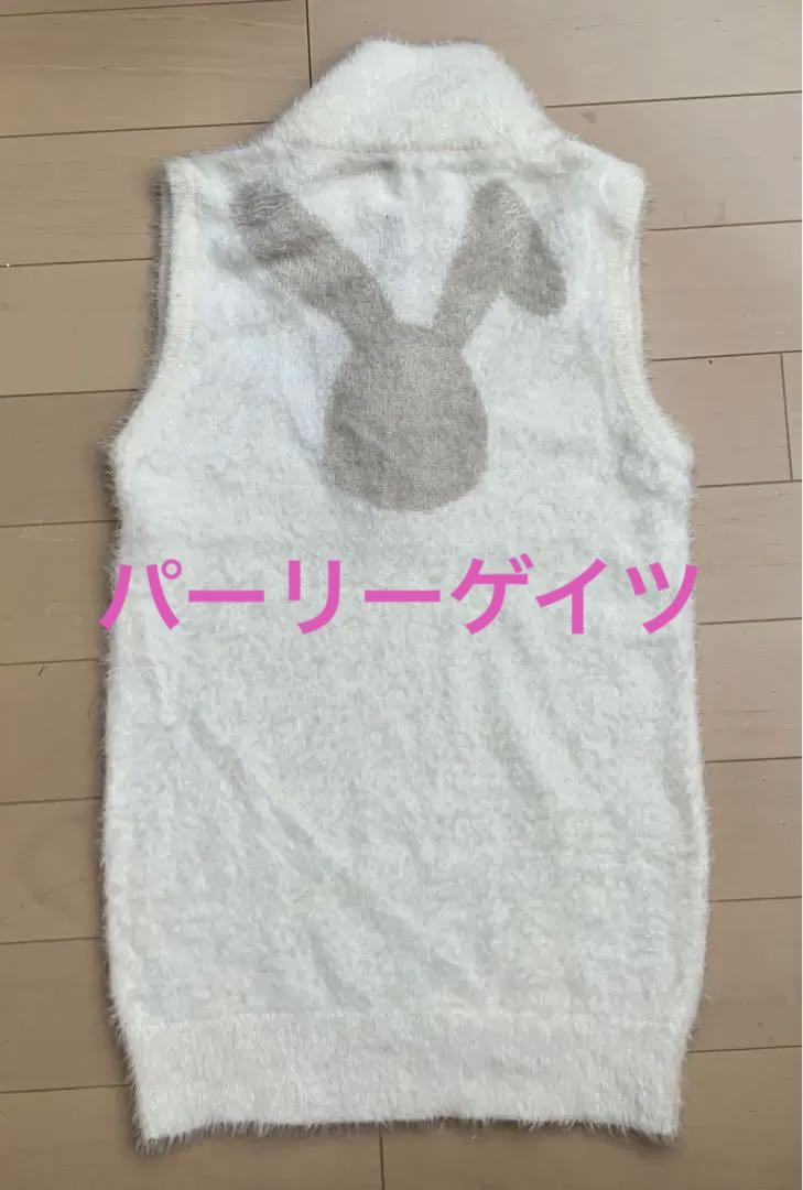 新品タグ付き　2（Ｌ）パーリーゲイツ 【レア】うさぎバックプリントベスト