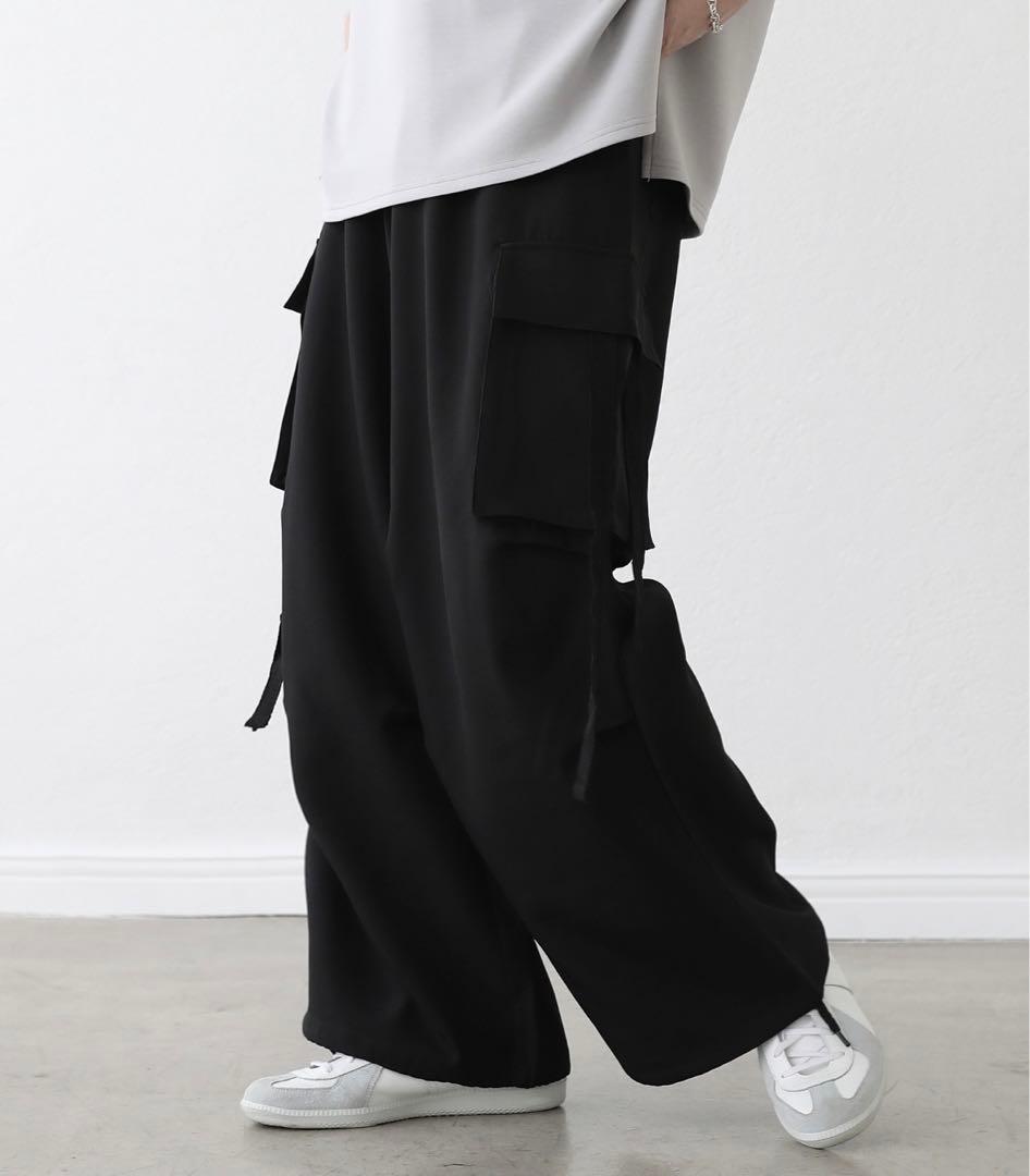 LILL】未使用品 美品 ドレープワイドスラックスカーゴパンツ 【在庫有