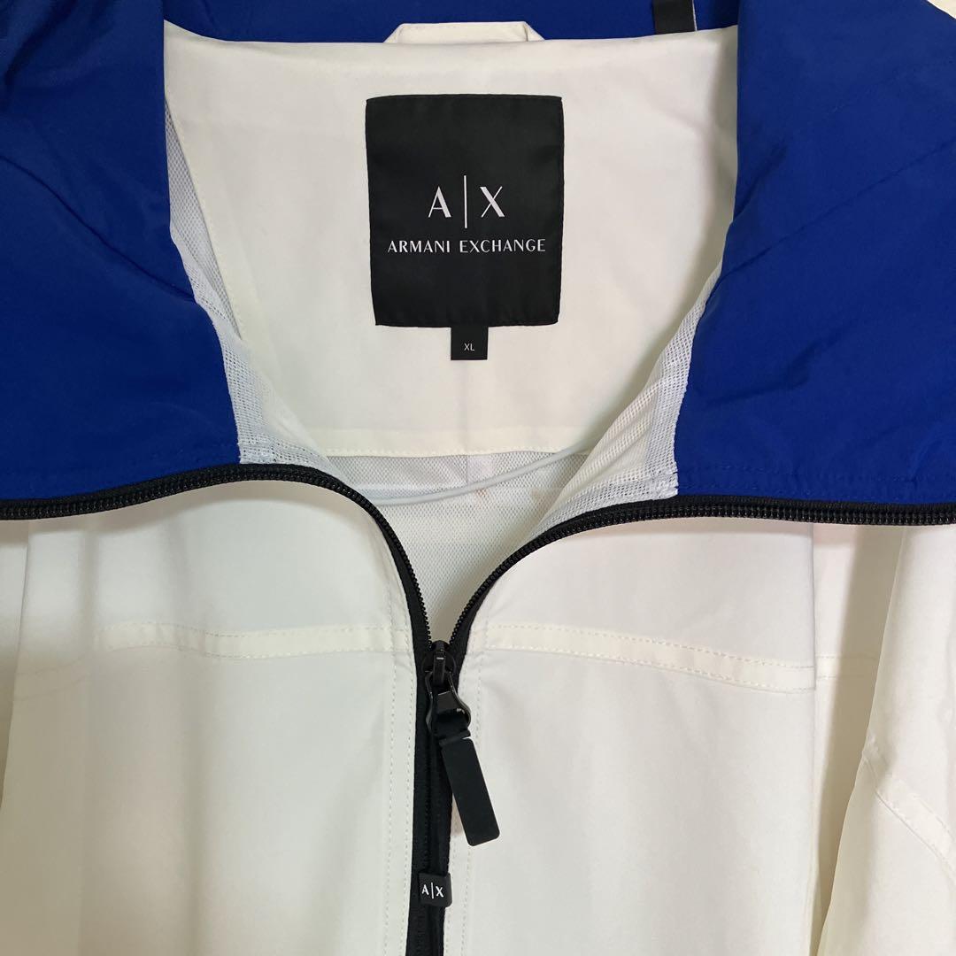 Armani Exchange フルジップジャケット XL ホワイト/ブルー
