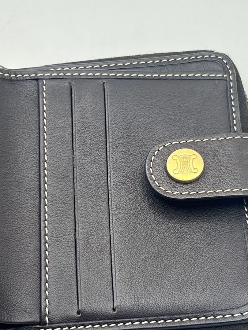 レア✴︎美品✴︎CELINE マカダム柄 キャンバス×レザー 二つ折り 財布