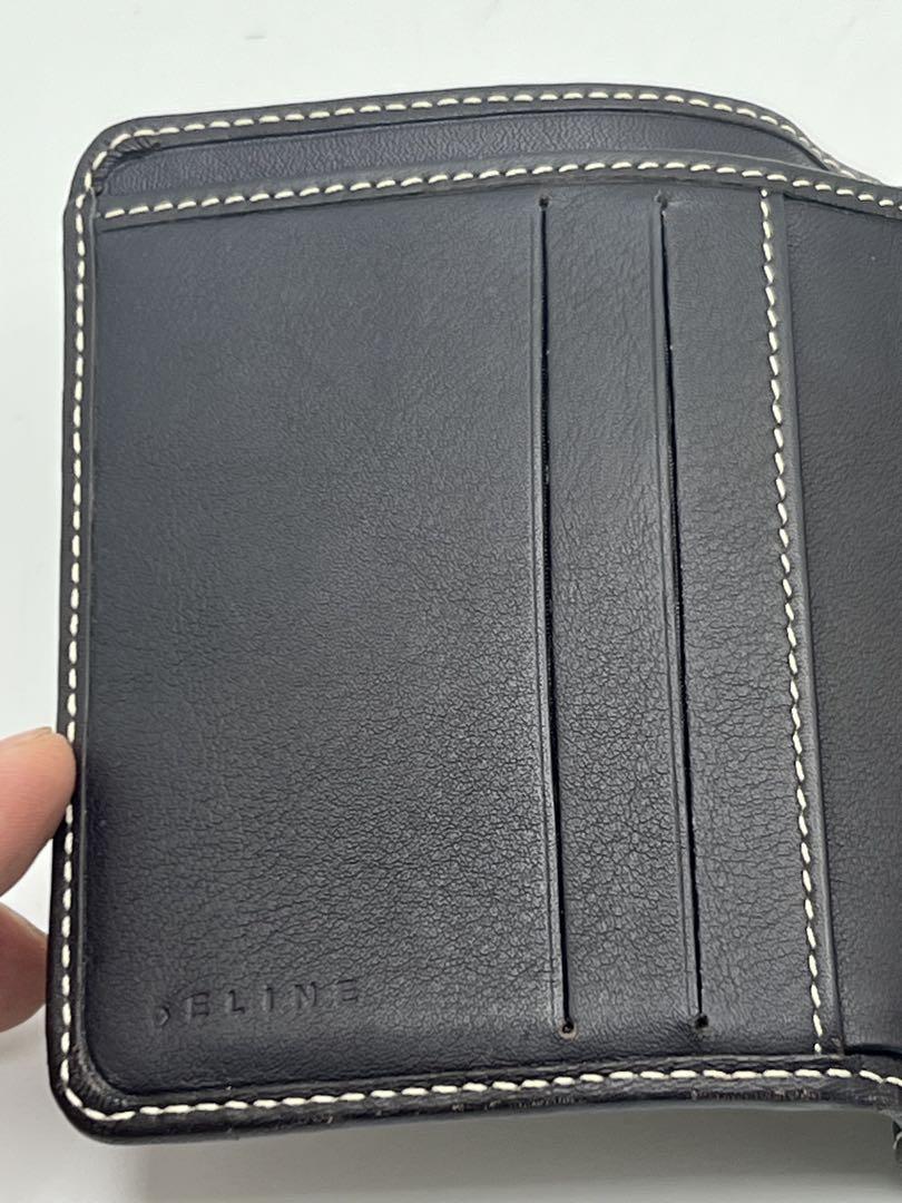 レア✴︎美品✴︎CELINE マカダム柄 キャンバス×レザー 二つ折り 財布
