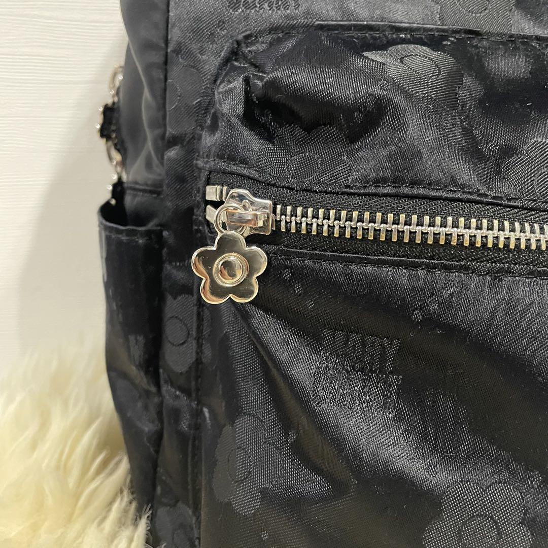 美品✨ MARY QUANT リュック　デイジー　黒　マリクワ　ワリークワント