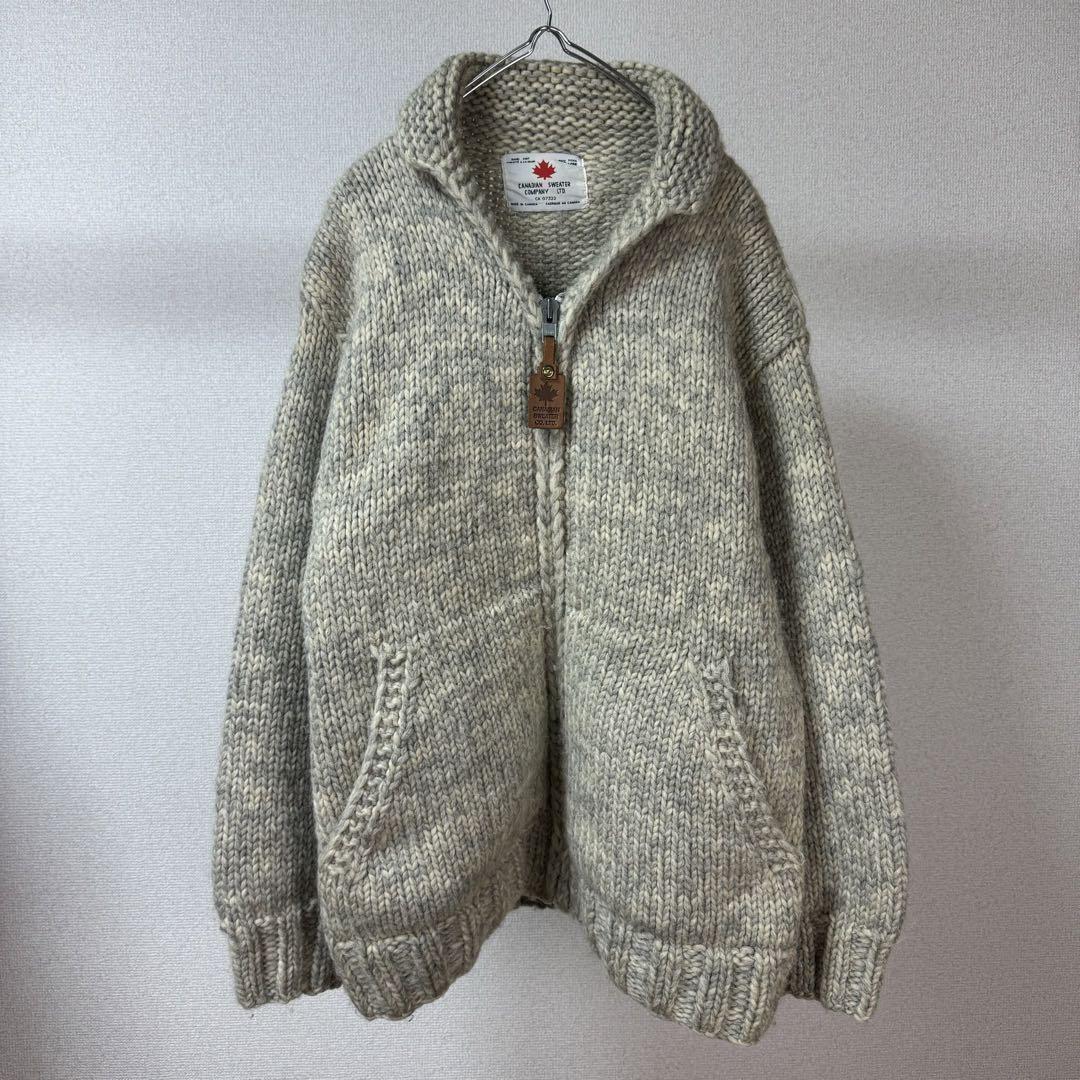90s カウチンセーター カナディアンニット シンプル 古着 オーバーサイズ 画像1