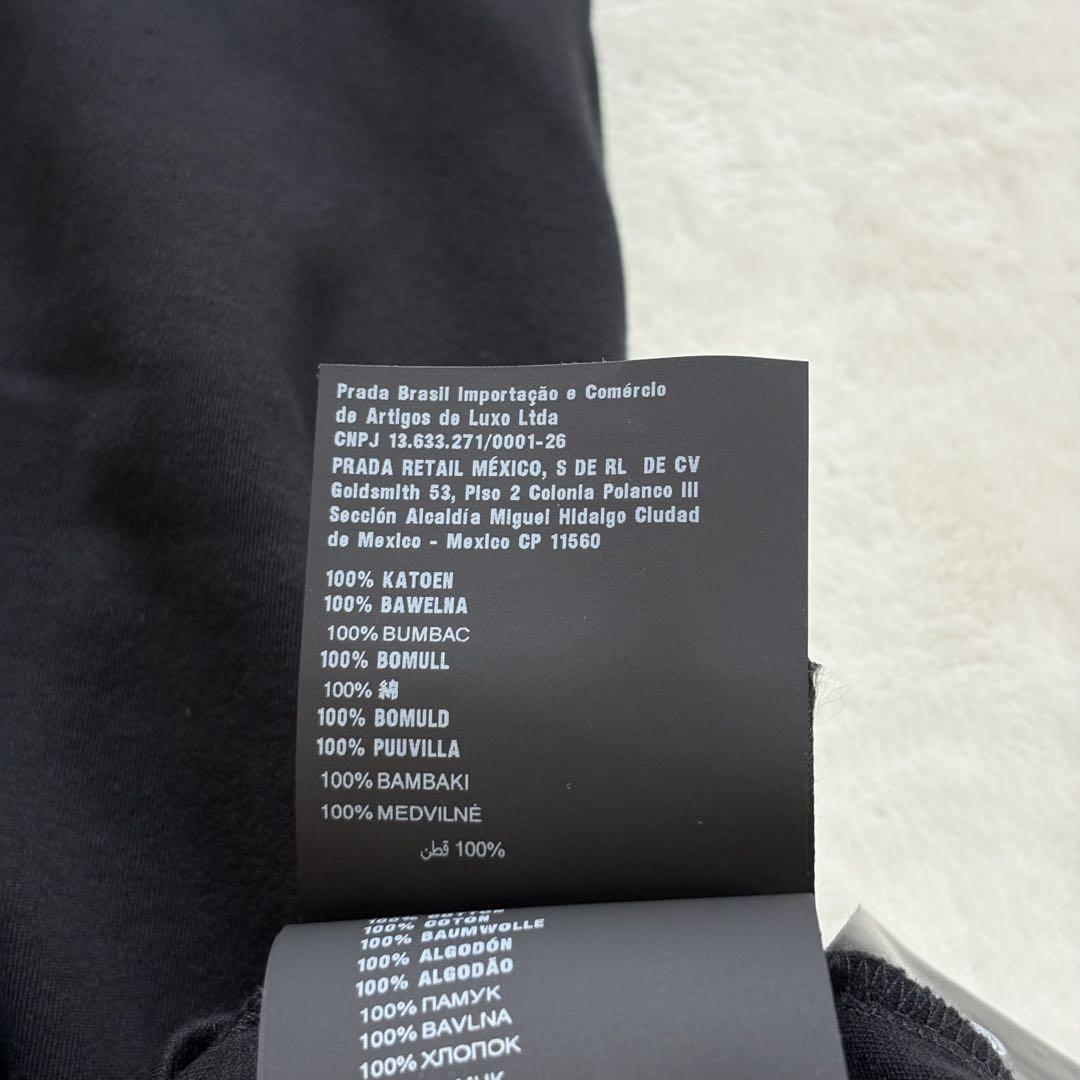 24ss 美品・XLサイズ　PRADA 三角ロゴプレート　半袖Tシャツ　ブラック