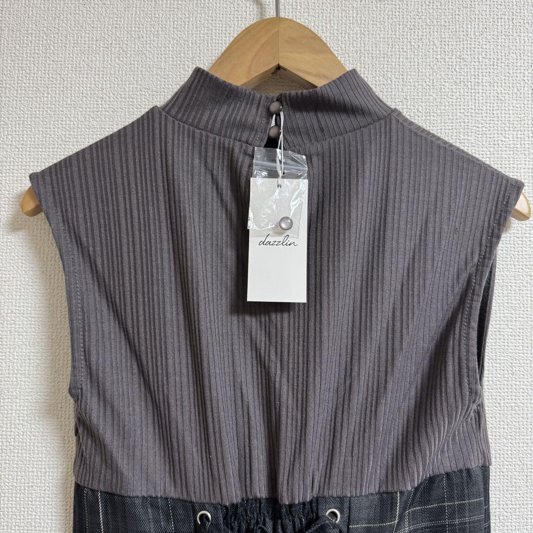dazzlin タグ付新品未使用 チェックノースリーブコルセットワンピース