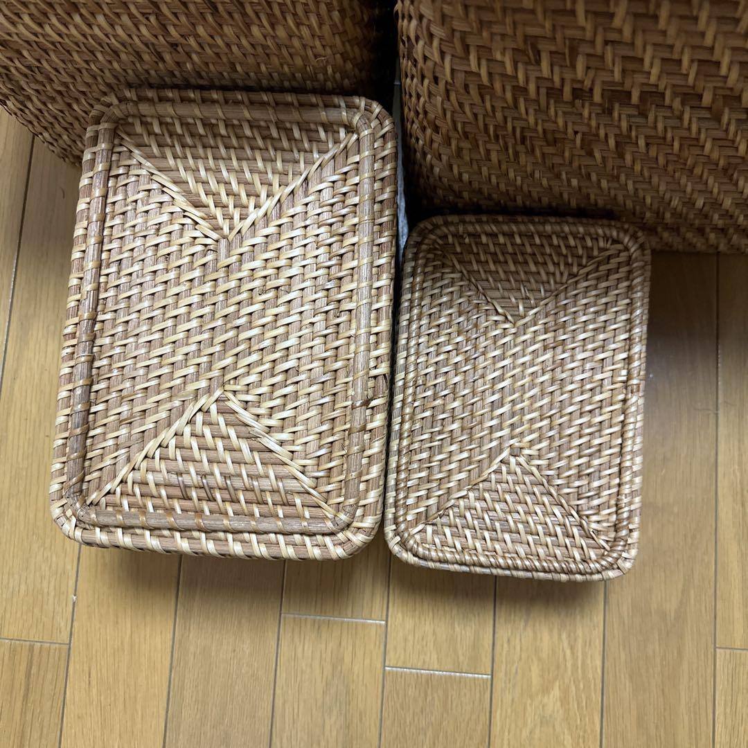 無印　ラタン　収納ボックス4個セット