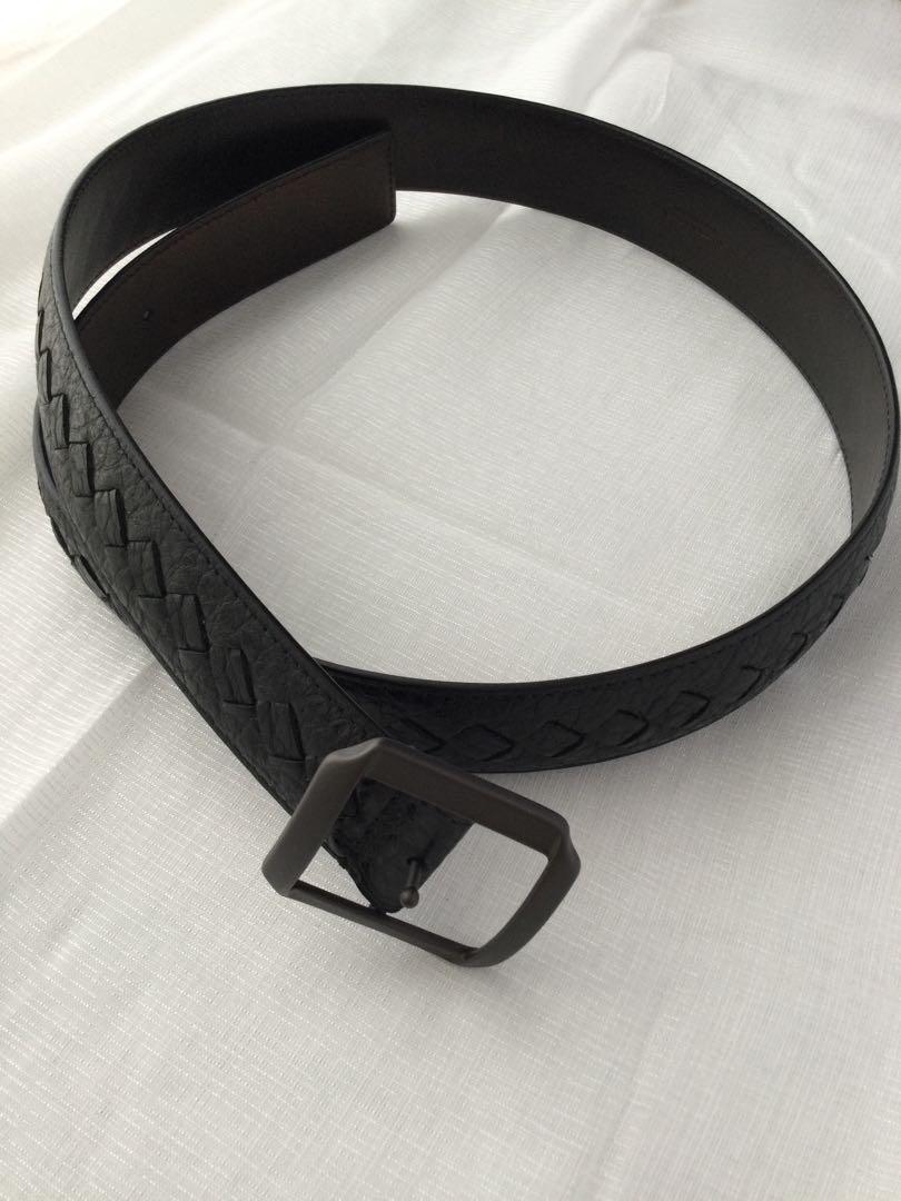 BOTTEGA VENETA 編み込み ブラックベルト BOTTEGA VENETA ボッテガヴェネタ ベルト メンズ イントレ