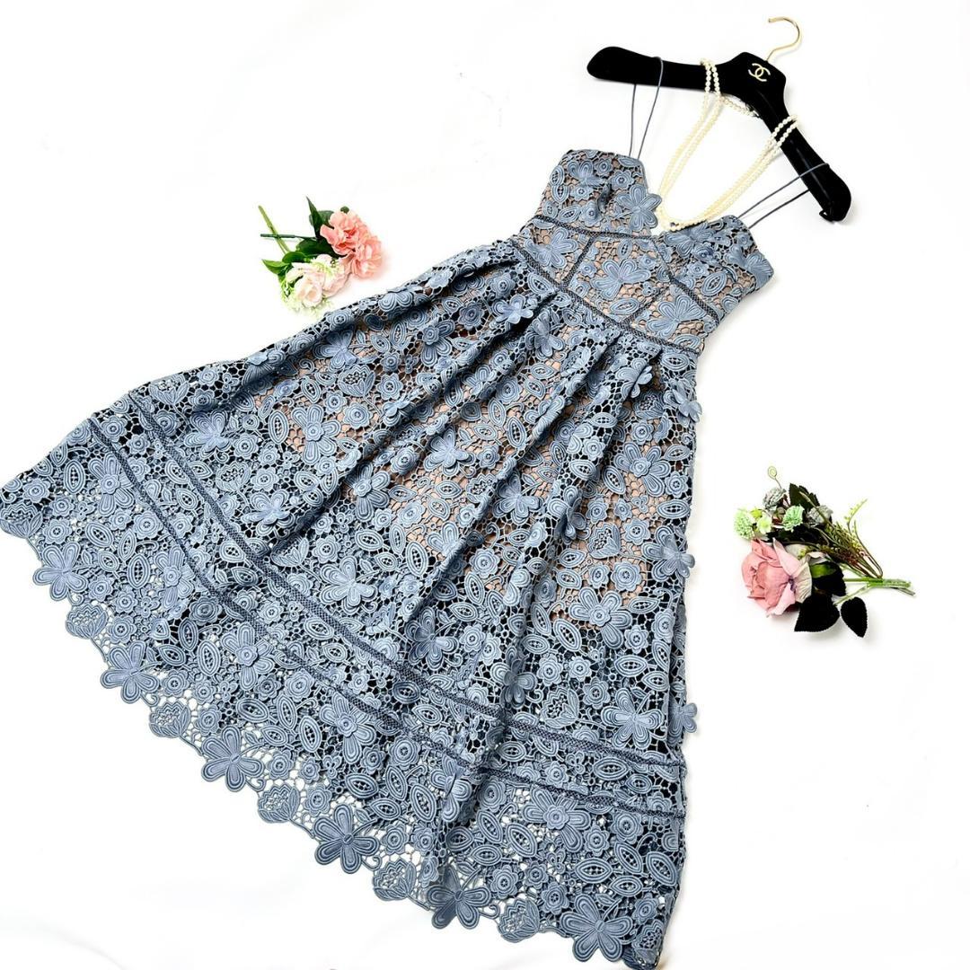 220920 美品 セルフポートレイト 花柄ケミカルレース Aラインワンピース