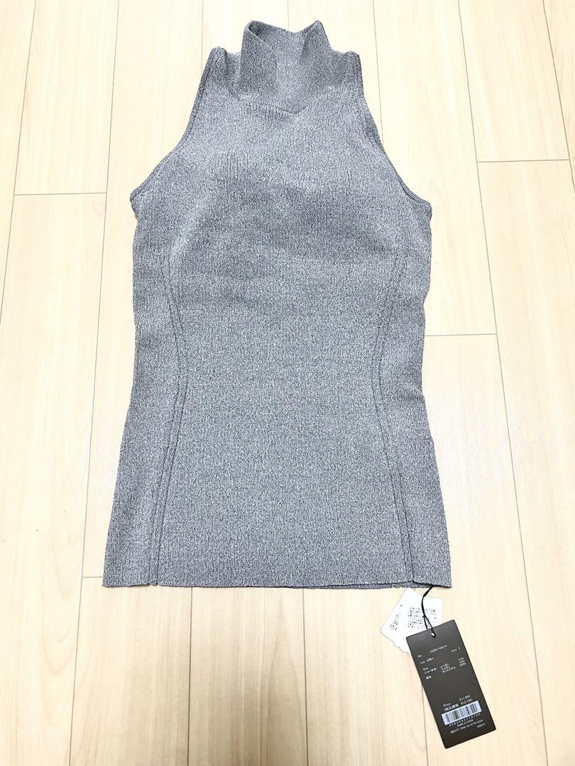 【anuans】完売品カップインアメスリニットトップス　グレー　S