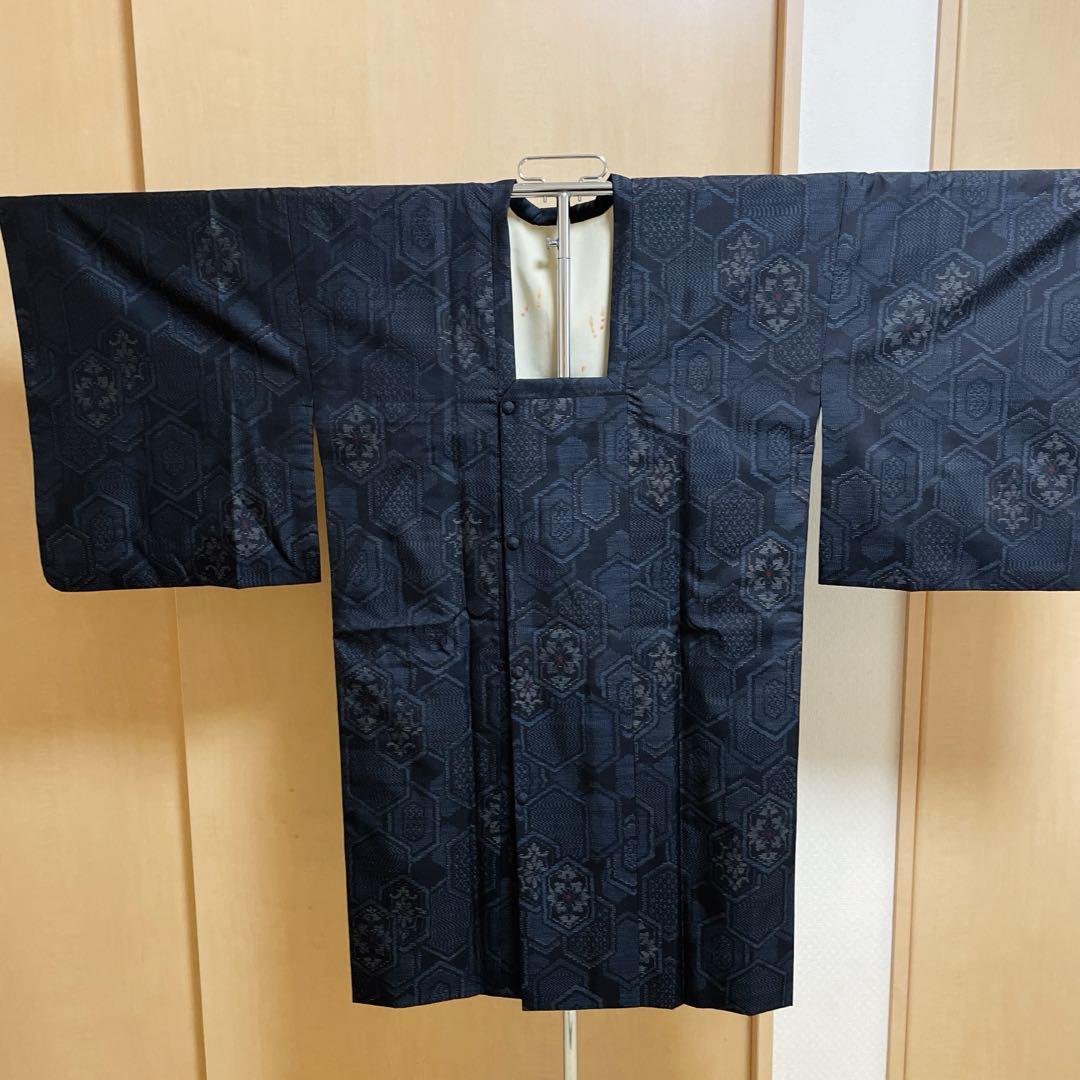 【新品未使用】　高級 大島紬　道行コート　長丈　国内和裁士手縫仕立て　正絹