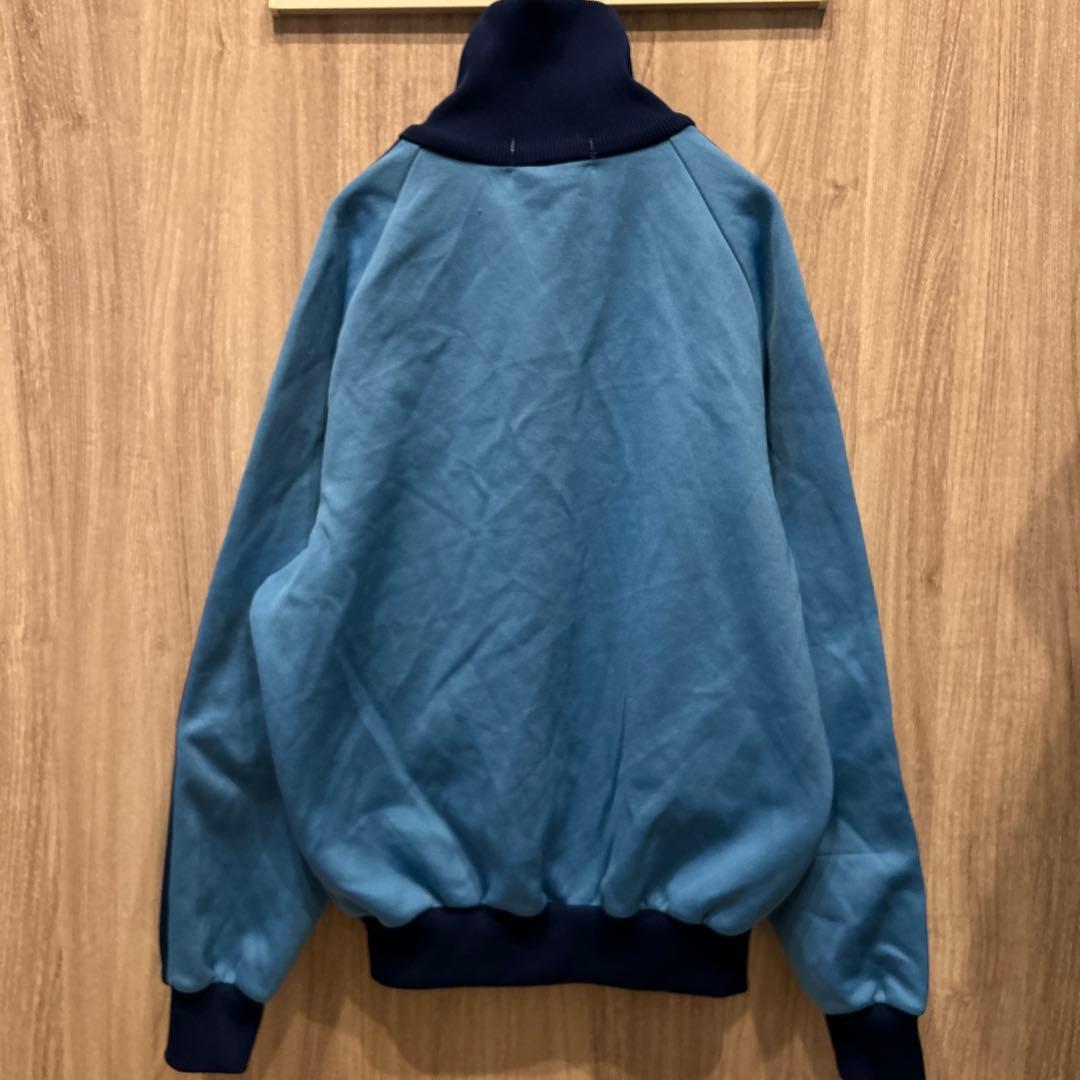 希少】adidas 80sブルー トラックジャケット ジャージ 古着 デサント