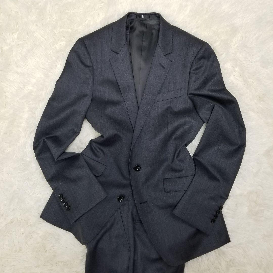 SALE正規品 極美品 シルク混 Y6 グレー E9eKk-m74418981381 スーツセレクト セットアップ 3ピース 日本製新品