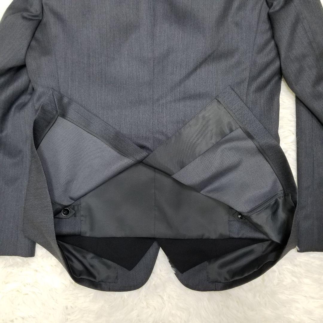 SALE正規品 極美品 シルク混 Y6 グレー E9eKk-m74418981381 スーツセレクト セットアップ 3ピース 日本製新品