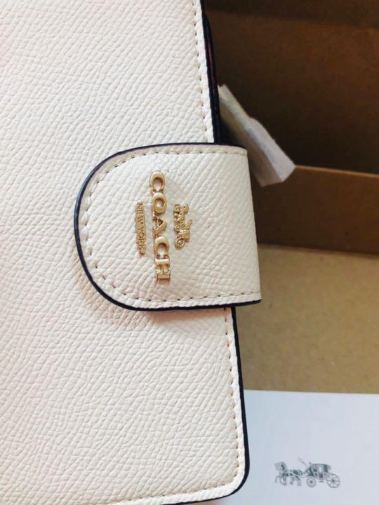 国産豊富な COACH 二つ折り財布 新品未使用 OYZ3H-m74421304382 ホワイト ミディアムウォレット 限定SALE