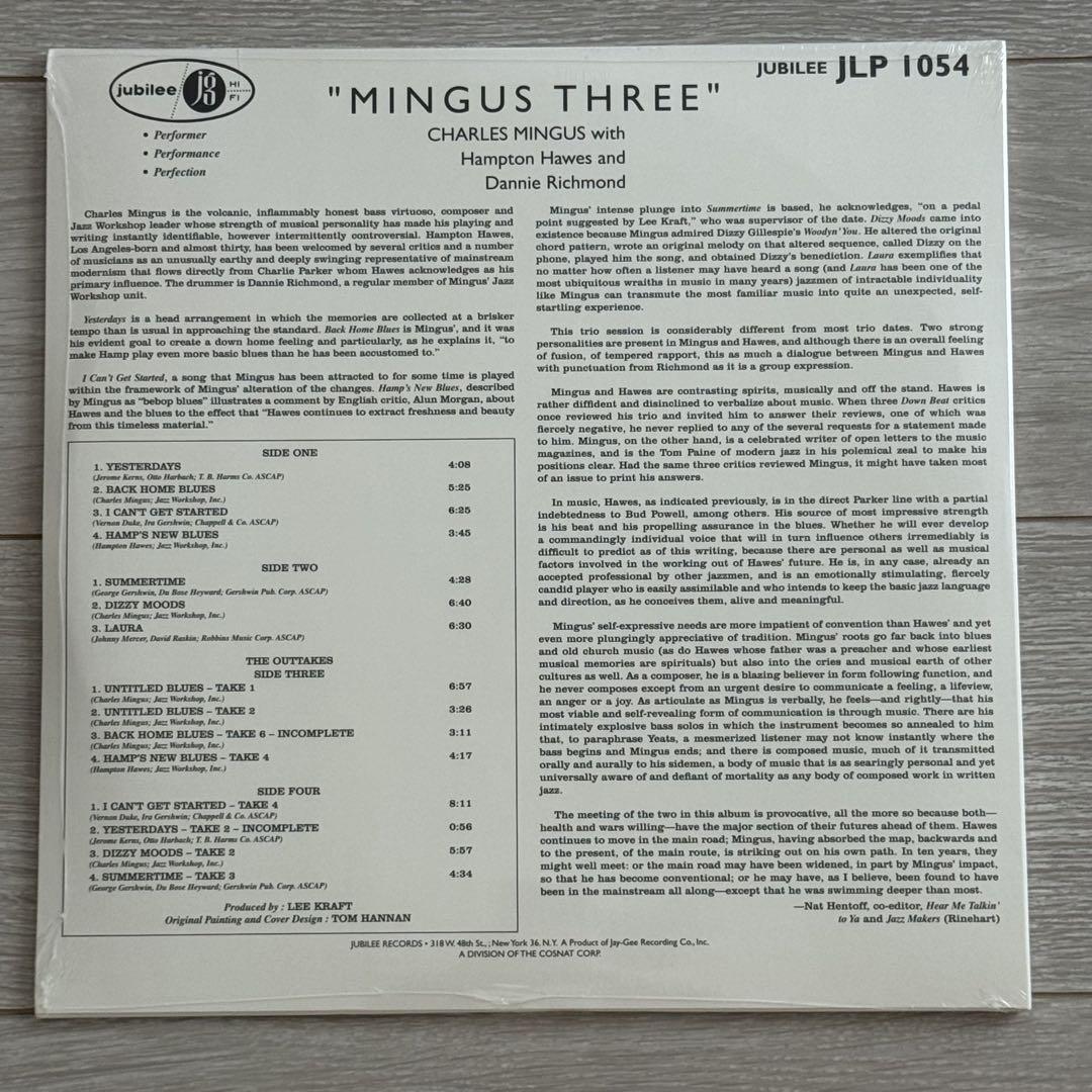 【新品未開封】Mingus Three LP2枚組デラックス/180g重量盤 Amazon.com: Mingus Three (feat. Hampton Hawes & Danny