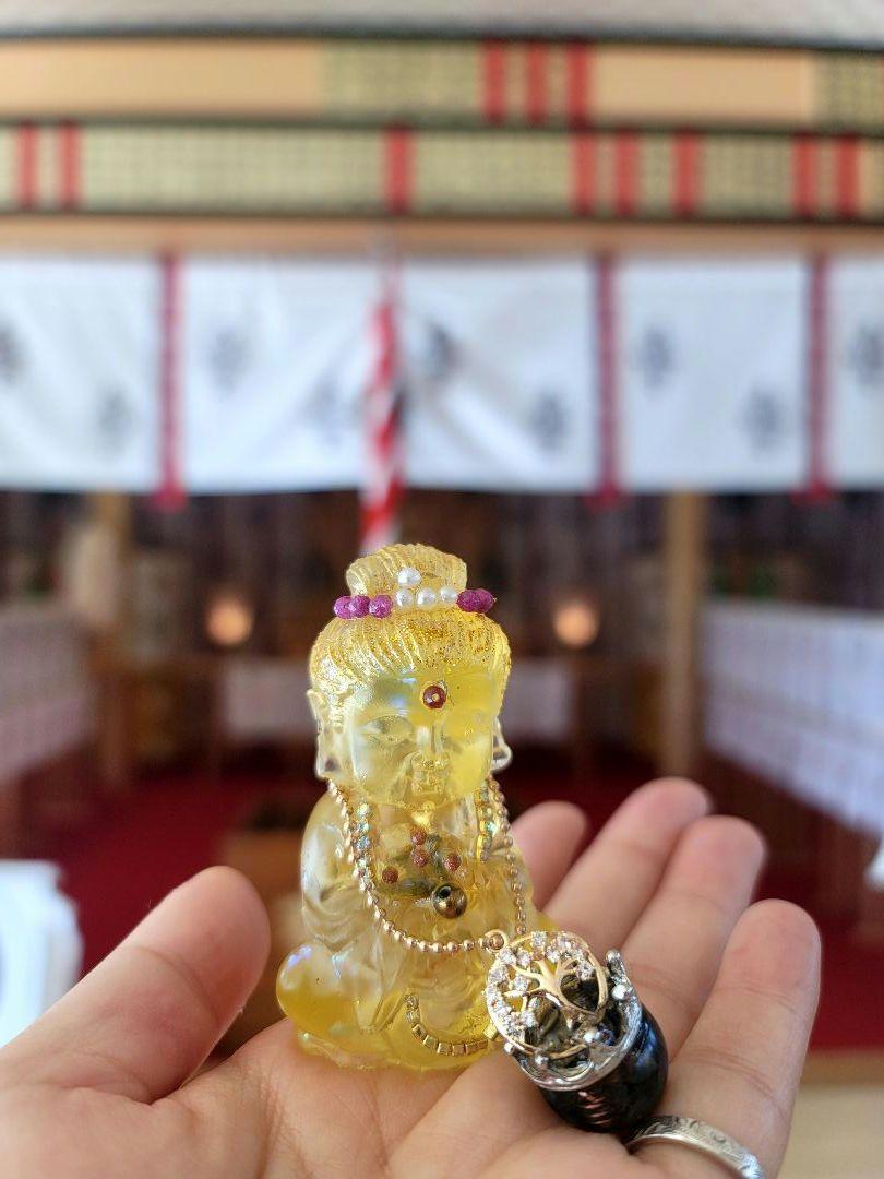 白兎神社☆願掛け狐の呪物☆生き霊遮断念飛ばし観音オルゴナイト
