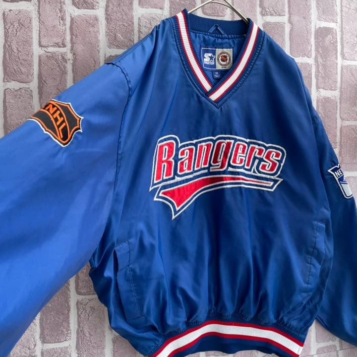 大注目 STARTER スターター ビッグ刺繍 レンジャーズ NHL ナイロン