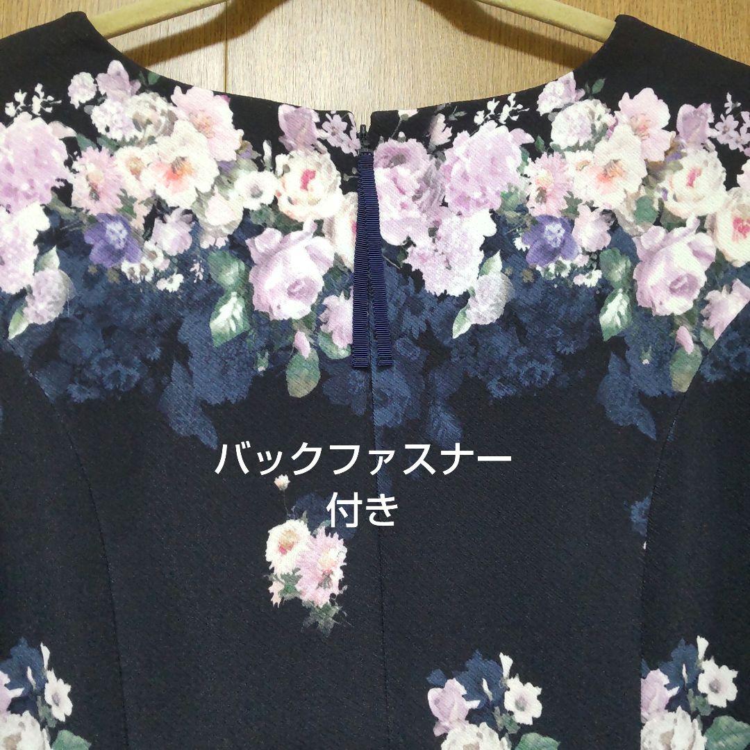 ローズティアラ 46 花柄 ワンピース ネイビー Rosetiara