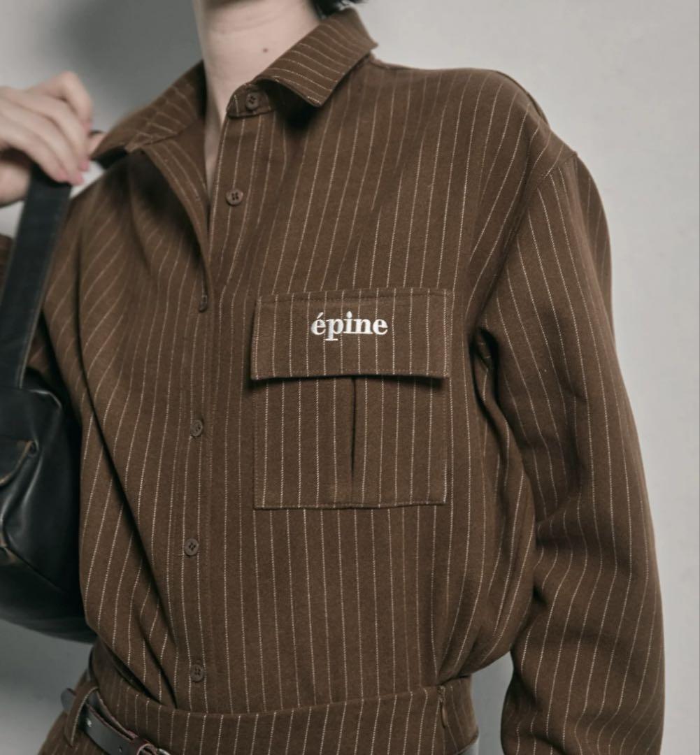 エピヌ épine over design shirt stripe シャツ