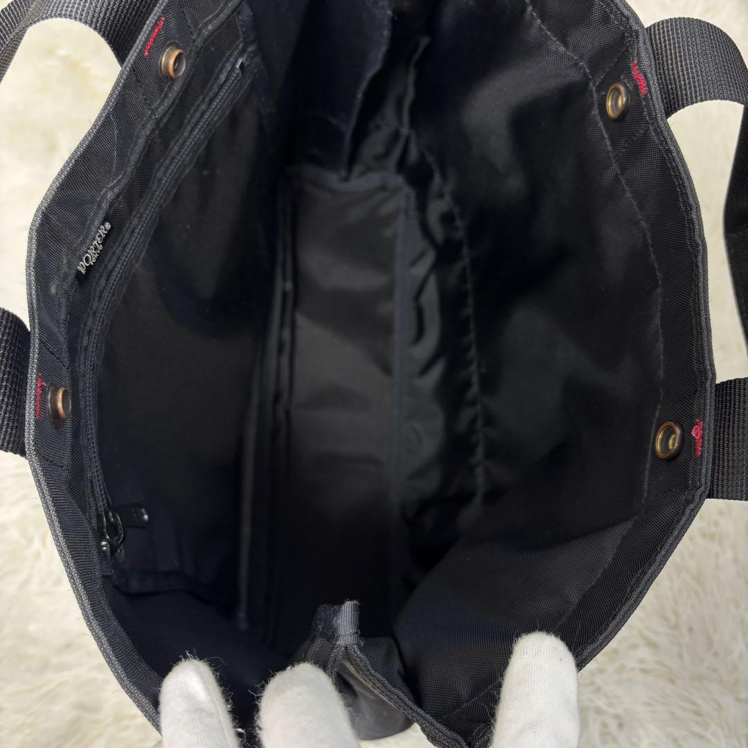 【美品】 ポーター トートバッグ A4可 ネットワーク ブラック
