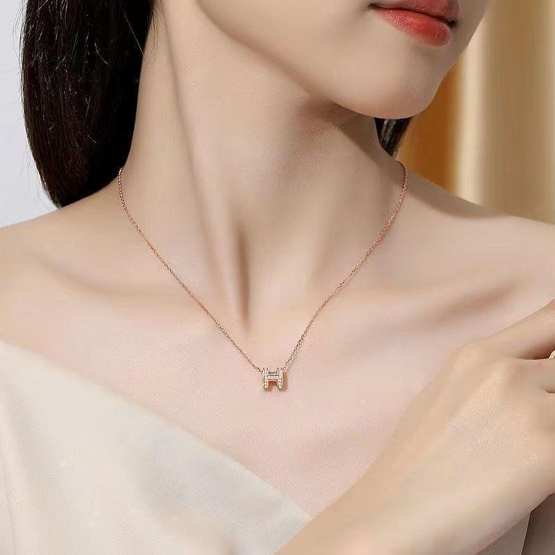【初回限定】 ◎セール中◎ H型チャーム ネックレス ピンクゴールド (RN0183-R アクセサリー