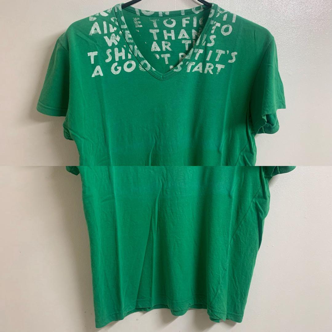 MARTIN MARGIELA 2003SS イタリア製 エイズTシャツ 緑×白