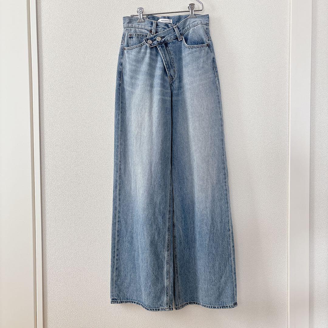 MOUSSY】23SS クロスウエストワイドストレートデニム - メルカリ