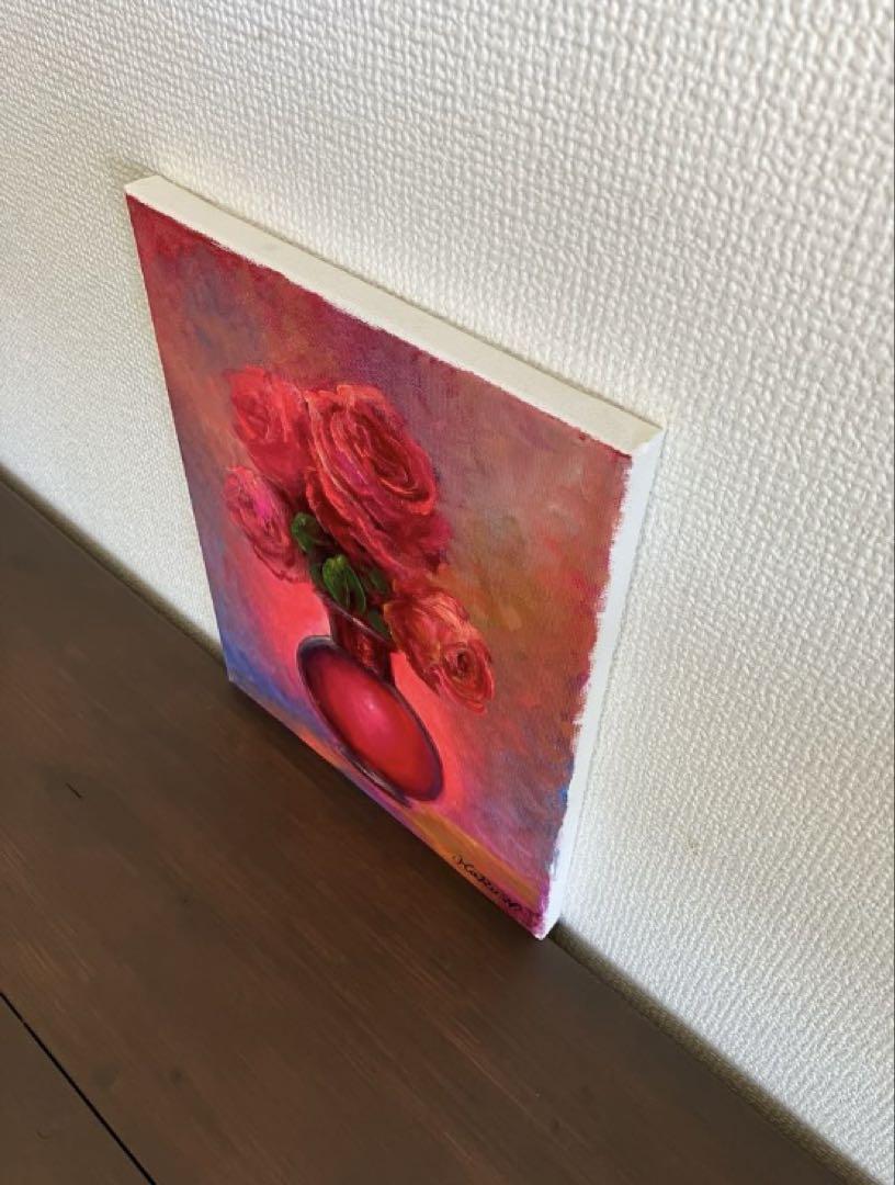 ☆ HaRu 花 バラ 1点物 真作 原画 絵画 油絵 ♪