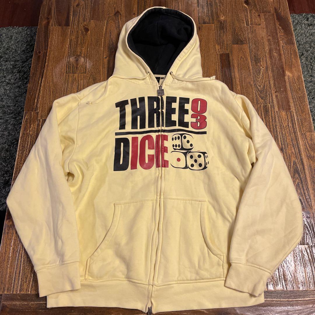 ThreeDice ジップアップパーカー　ネイビー 　真木蔵人　スリーダイス THREE DICE スリーダイス ジップアップフーディ パーカー