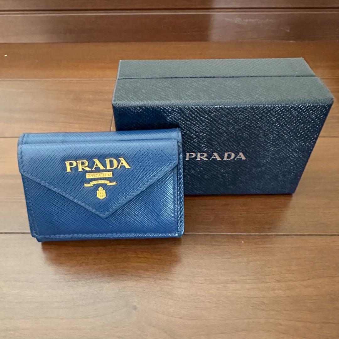 プラダ PRADA 三つ折り財布 1MH021 BLUETTE