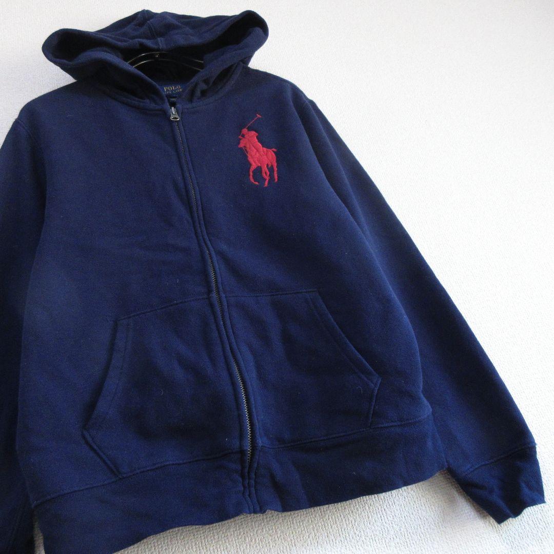 ポロ ラルフローレン レディースL 紺 ビッグポニー パーカー♡G13 少し
