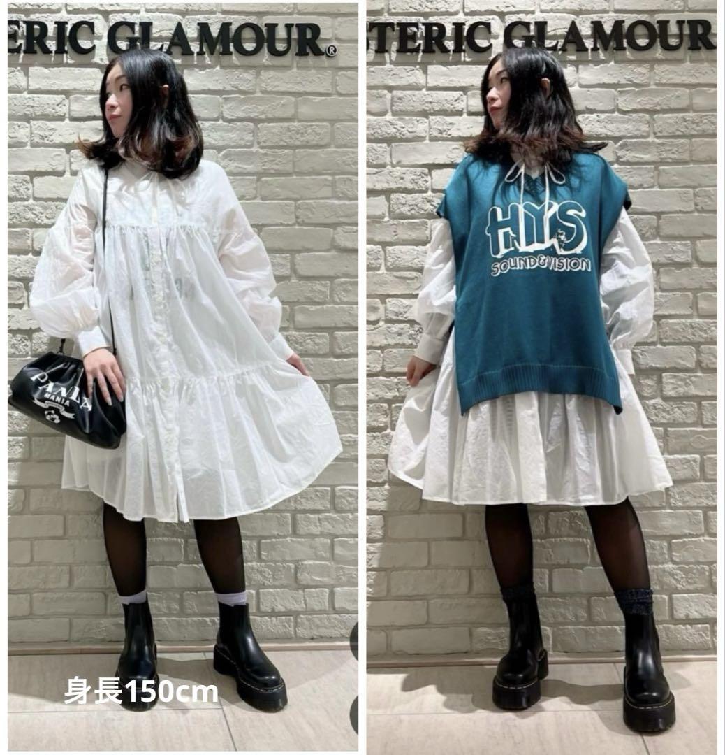 新品タグ付 HYSTERIC GLAMOUR SKULL刺繍ティアードワンピース