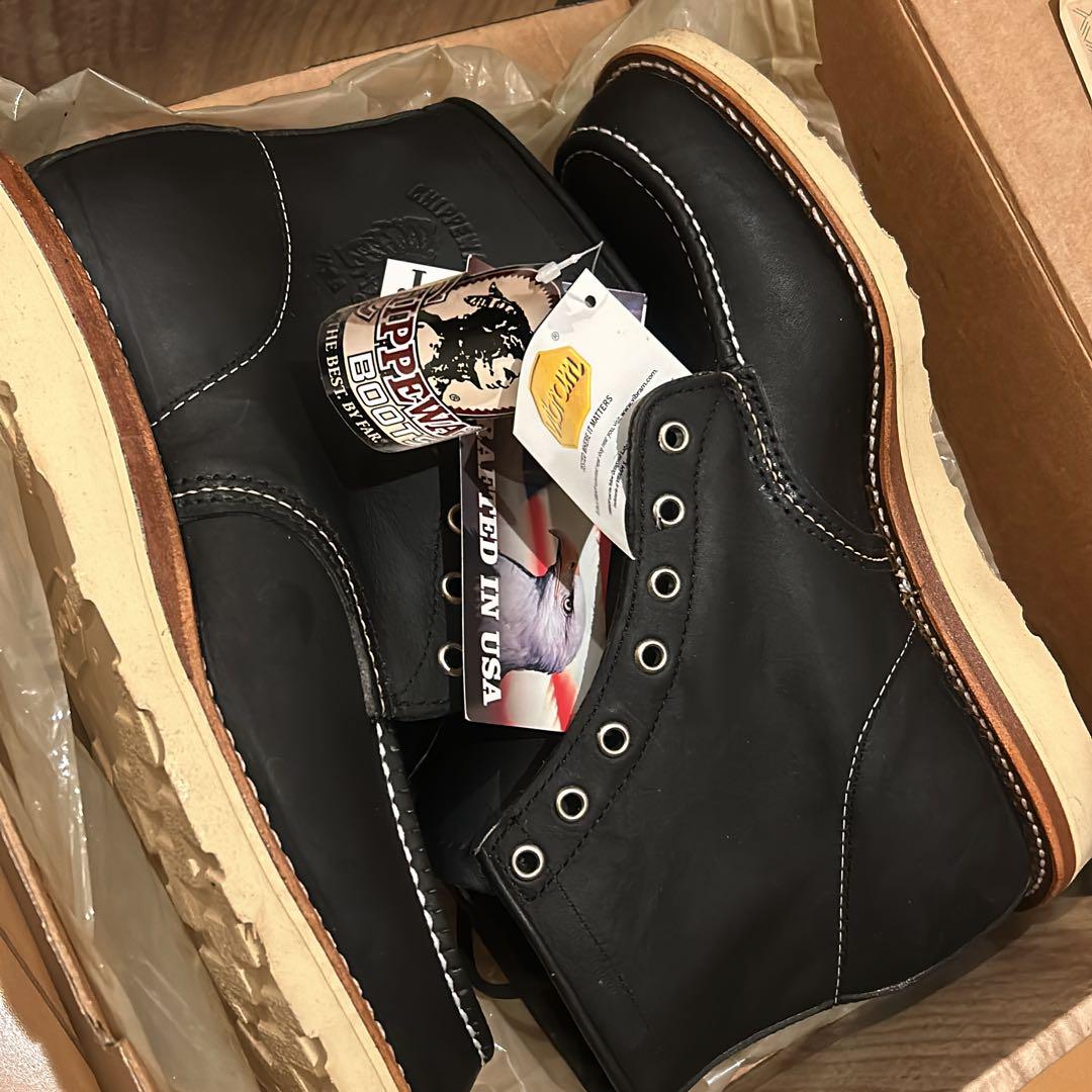 チペワ ブーツ モックトゥ ワーク エンジニア ブラック CHIPPEWA