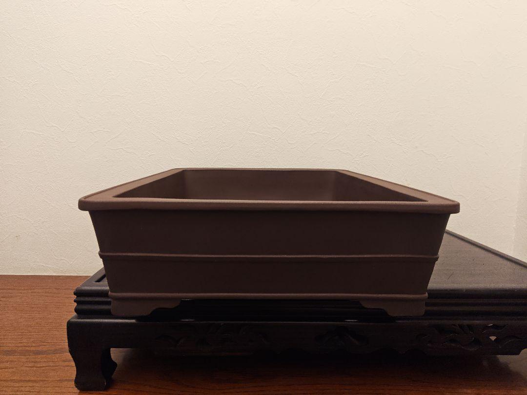 盆栽鉢 約47cm x 38cm×12cm宝山　落款