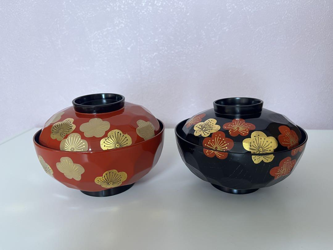 京都 平安象彦 梅花 夫婦椀 2客セット 漆器 未使用保管品