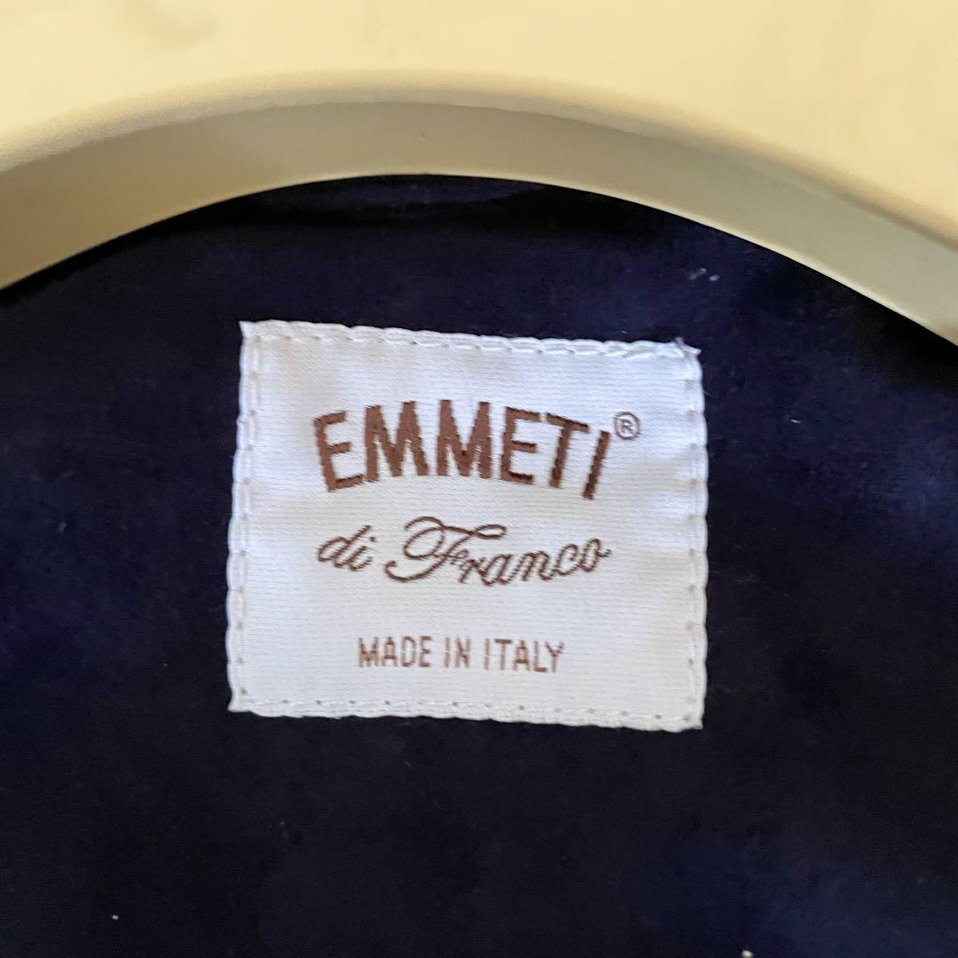 美品✨EMMETI エンメティ スウェードレザージャケット ネイビー 46