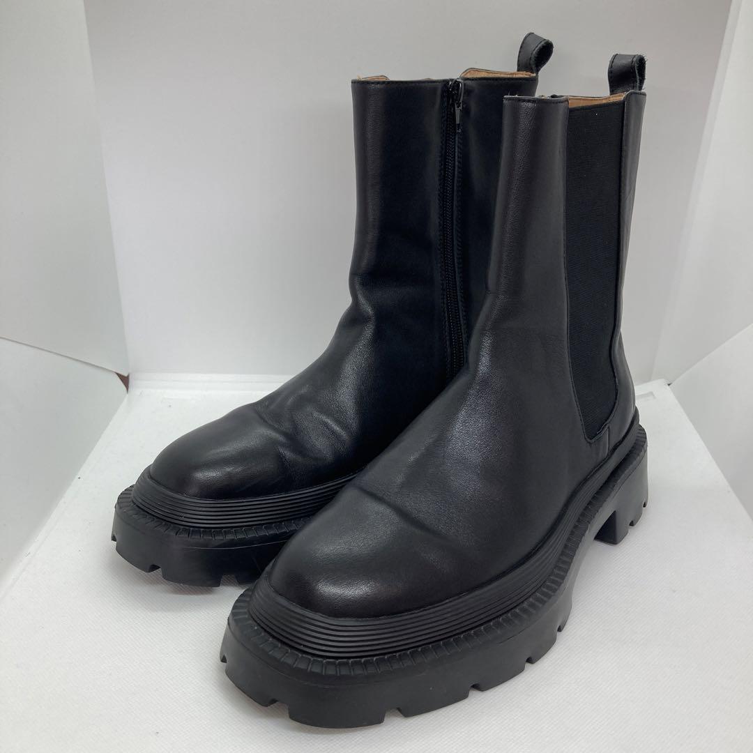 【美品】atelier brugge 本革　ブーツ　サイドゴア　ブラック